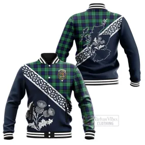 Abercrombie Tartan Baseball Jacket Featuring Thistle and Scotland Map