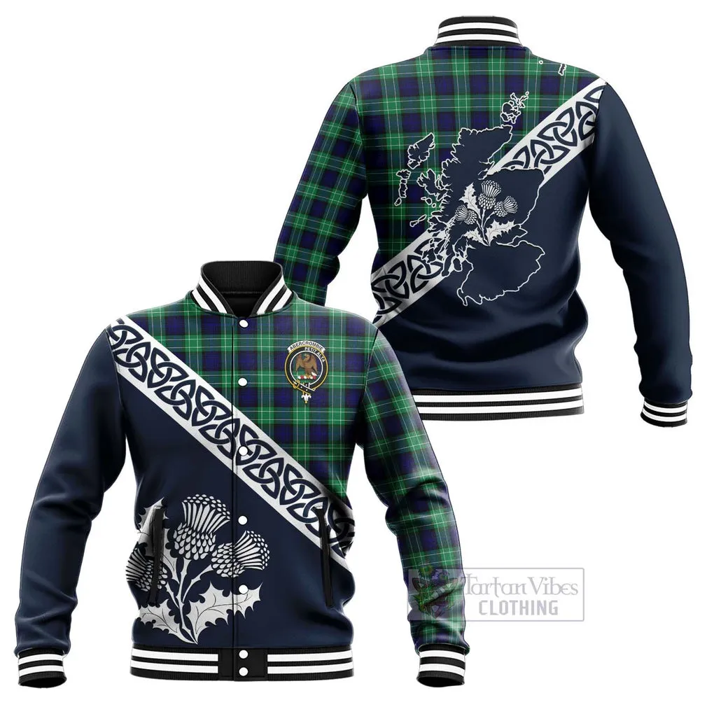 Abercrombie Tartan Baseball Jacket Featuring Thistle and Scotland Map