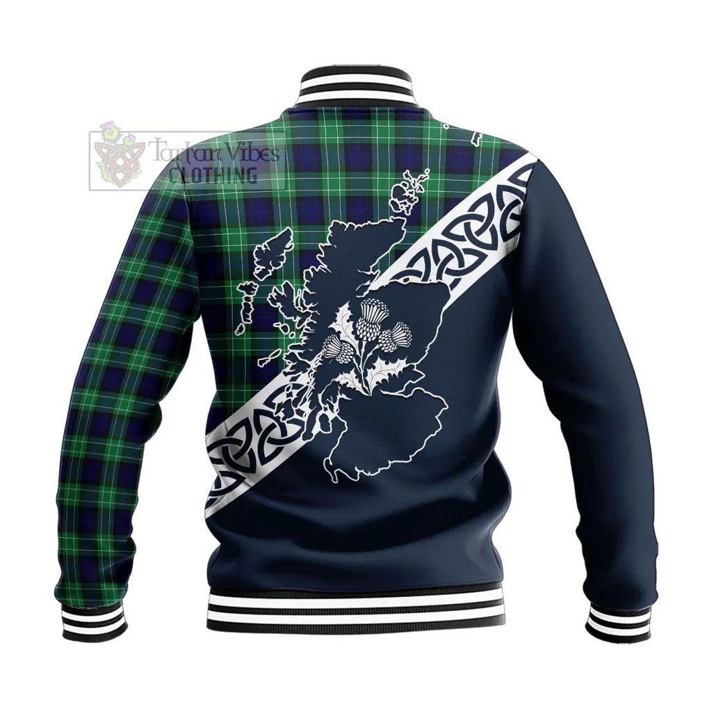 Abercrombie Tartan Baseball Jacket Featuring Thistle and Scotland Map