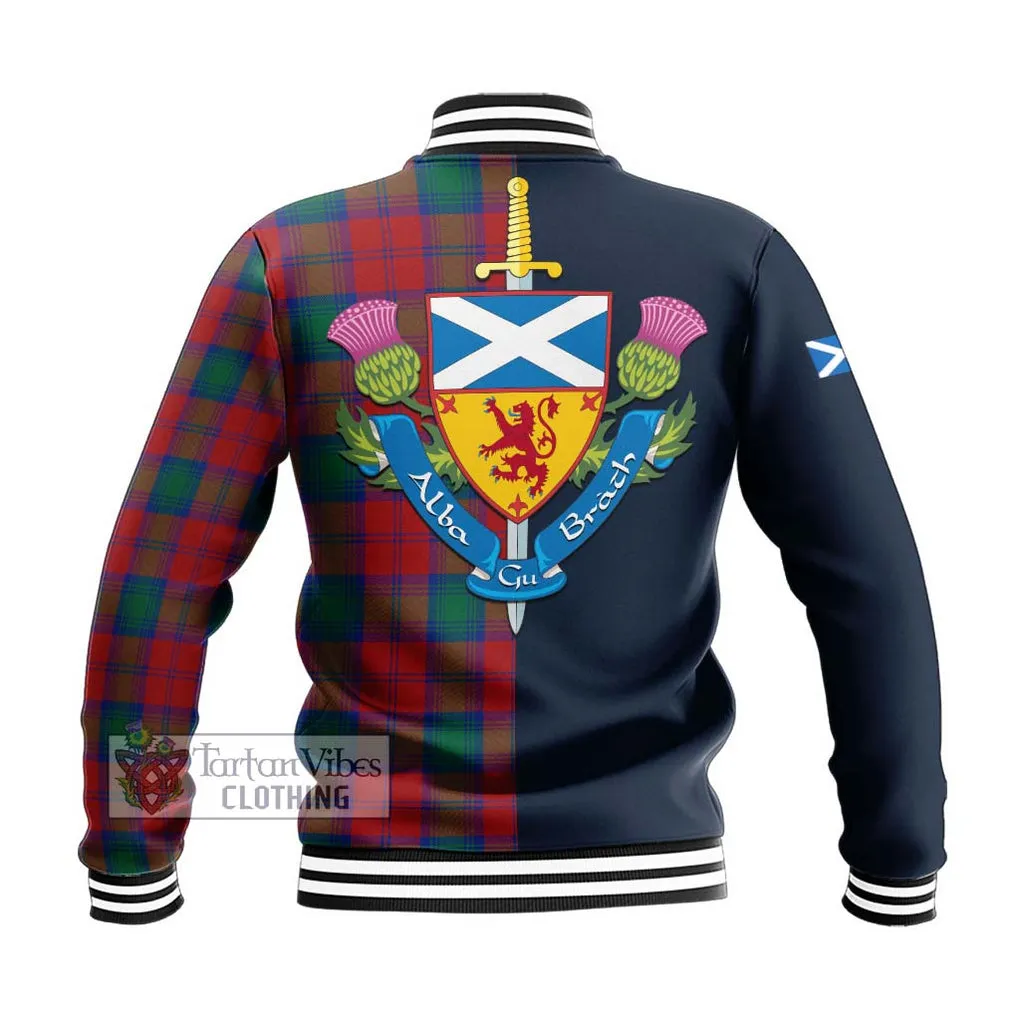 Affleck Tartan Baseball Jacket Alba with Scottish Lion Royal Arm Half Style