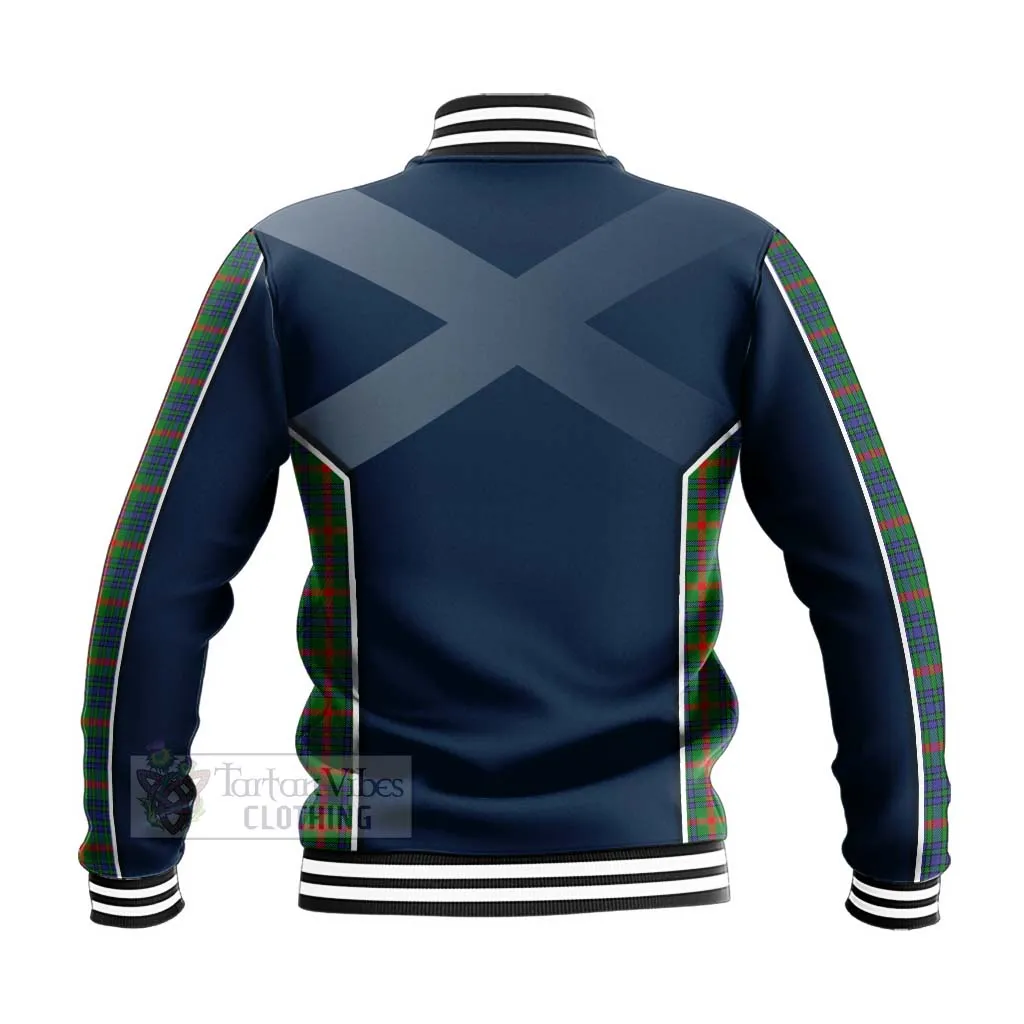 Aiton Tartan Baseball Jacket with Family Crest and Scottish Thistle Vibes Sport Style