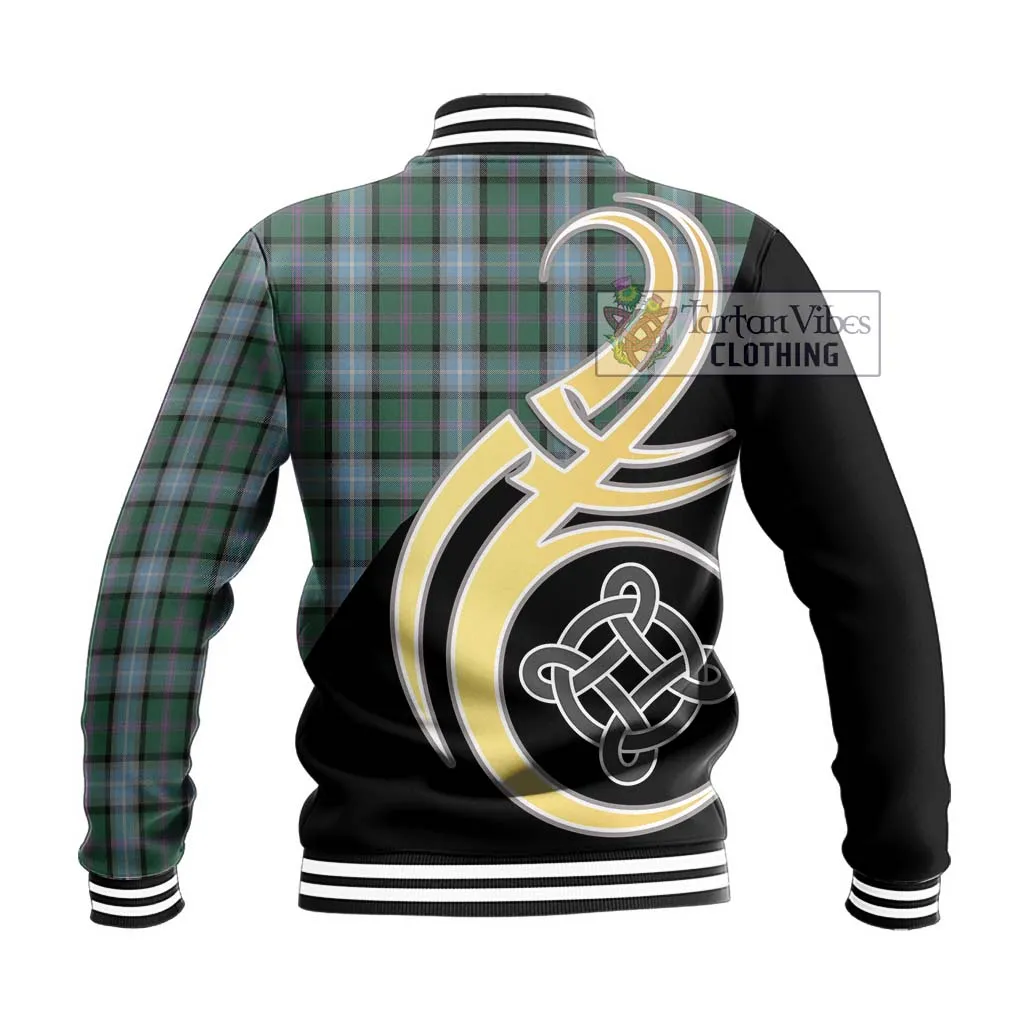 Alexander of Menstry Hunting Tartan Baseball Jacket with Family Crest and Celtic Symbol Style