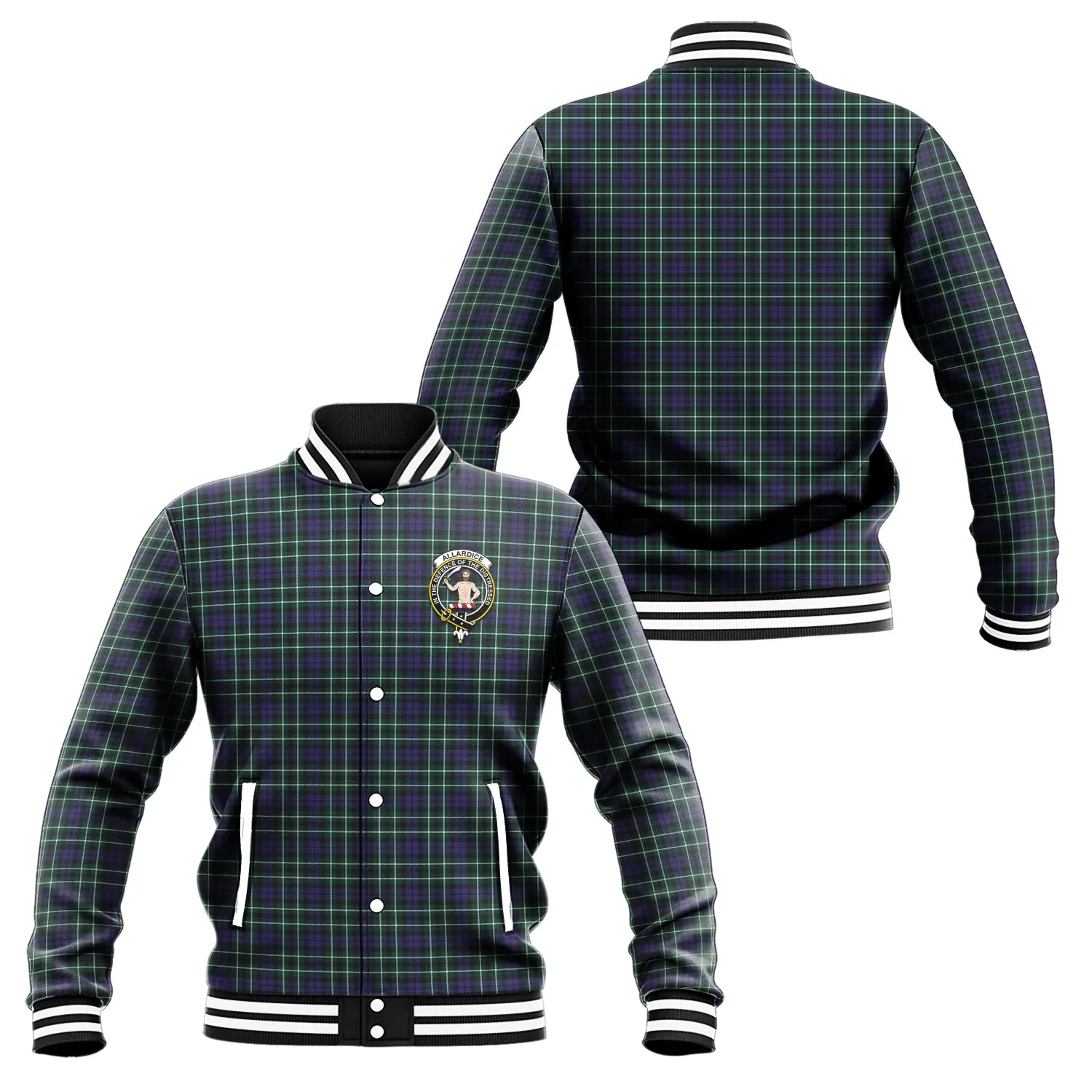 Allardice Tartan Baseball Jacket with Family Crest
