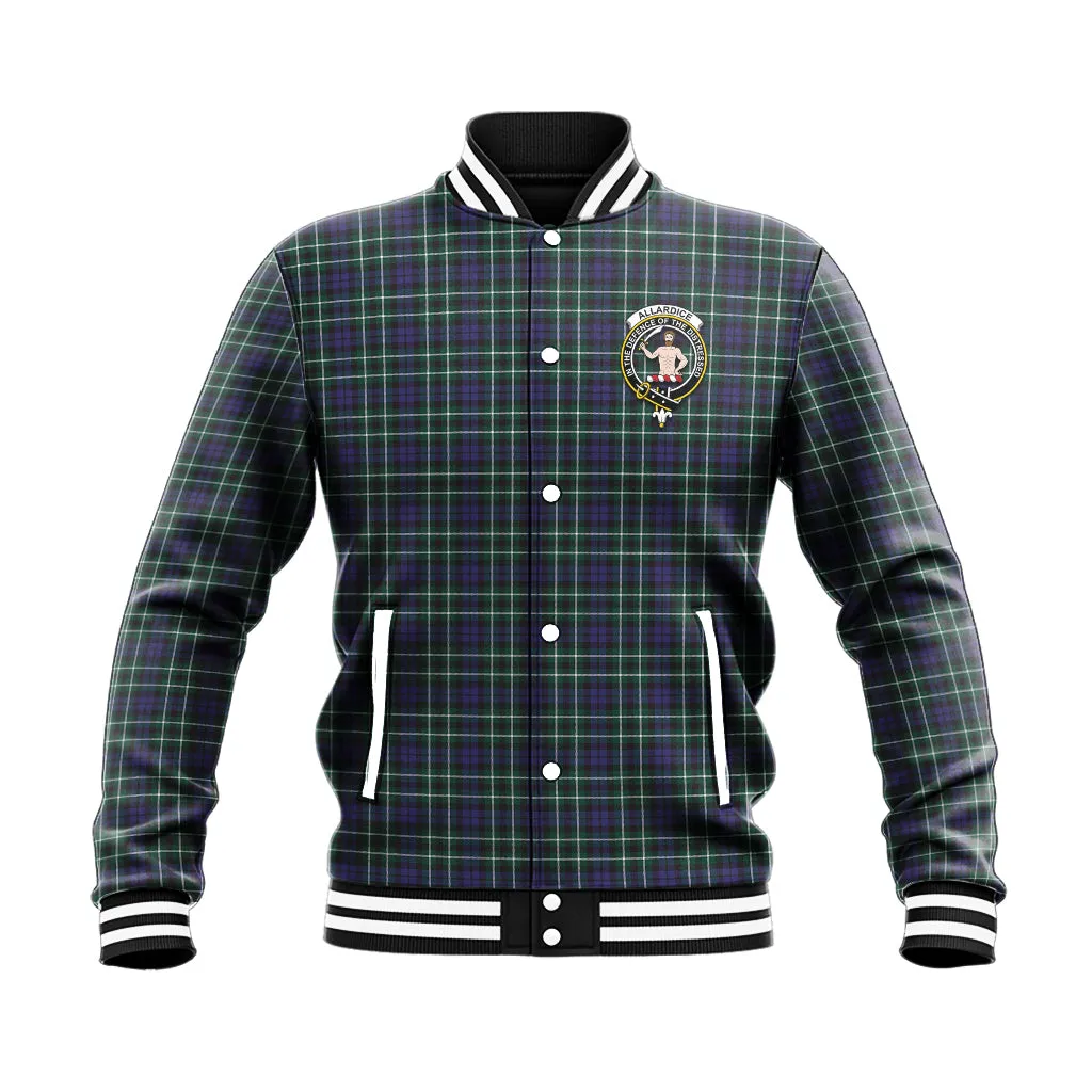 Allardice Tartan Baseball Jacket with Family Crest
