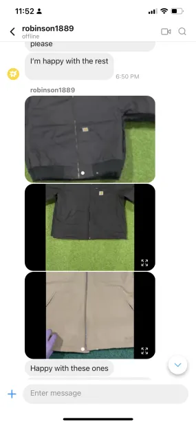 Custom handpick Vintage inspired remake carhartt jackets   10x black Detroit jackets  10x biege Detroit jackets  5 x black hoodie 5 x biege hoodie