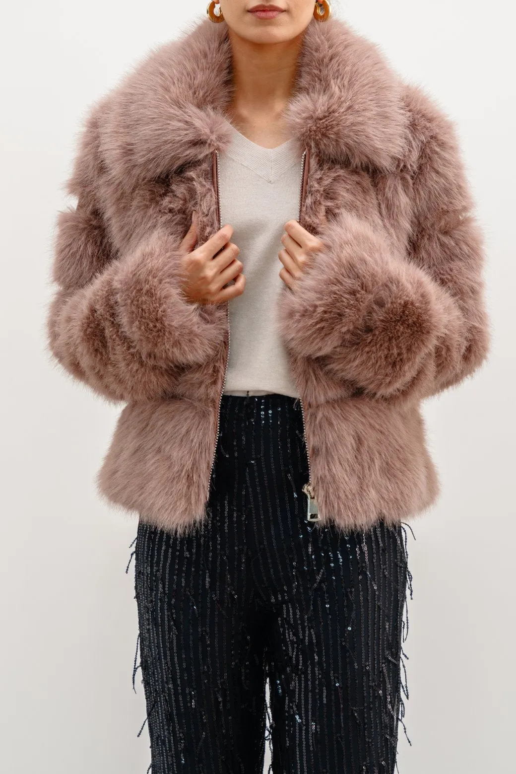FUR ZIPPER JACKET