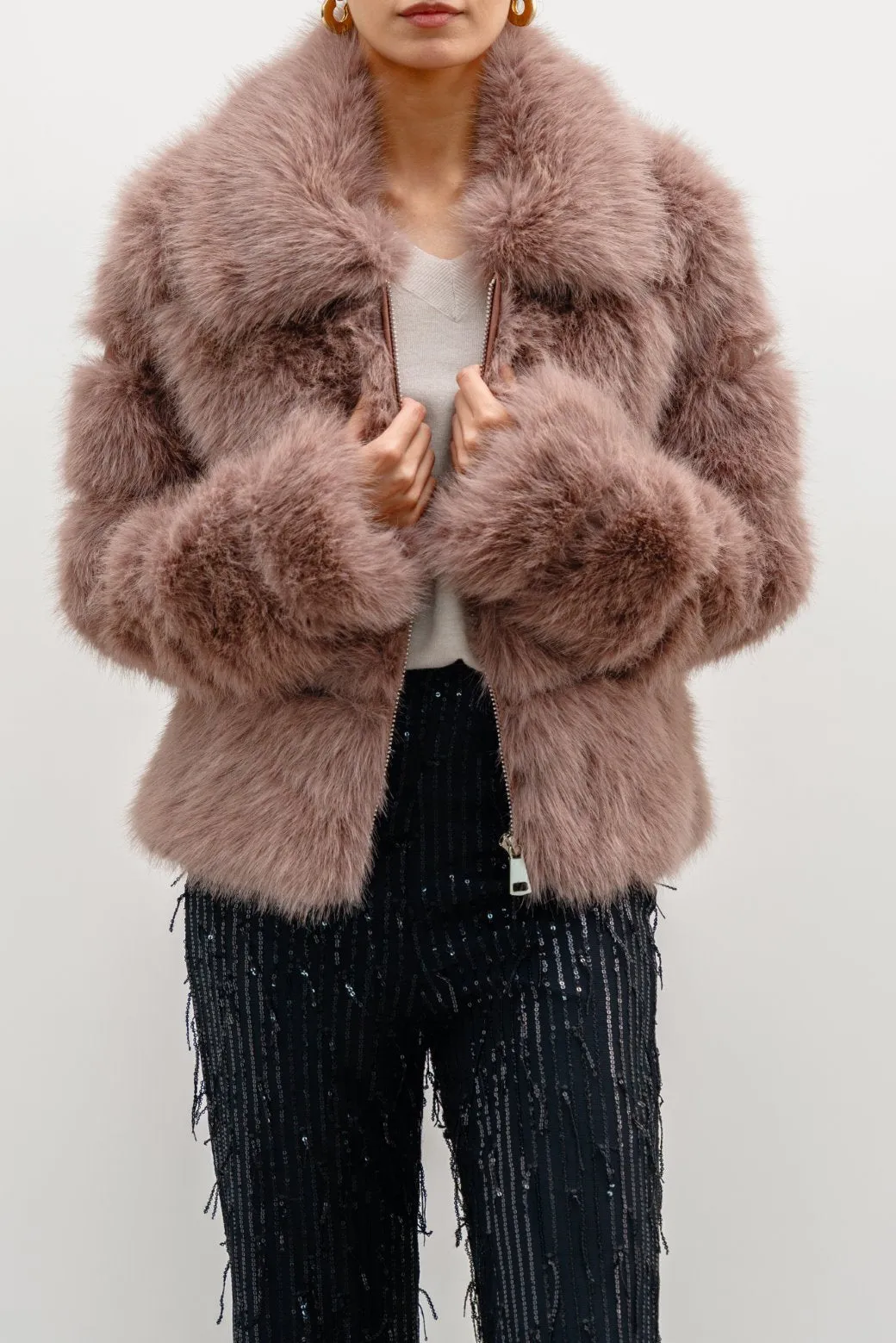 FUR ZIPPER JACKET