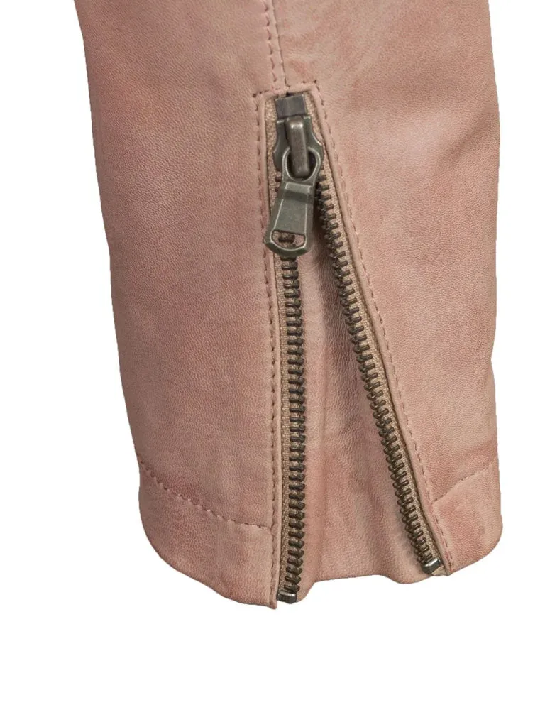 Pink Biker Leather Jacket