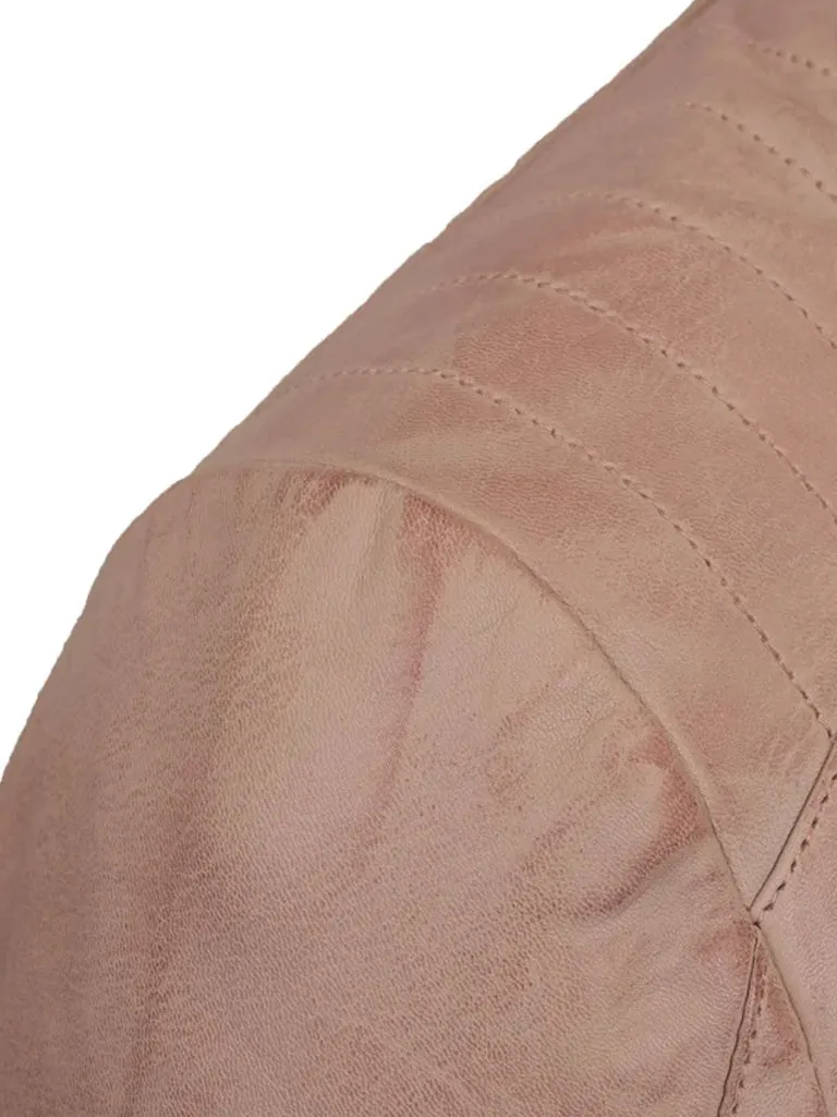 Pink Biker Leather Jacket