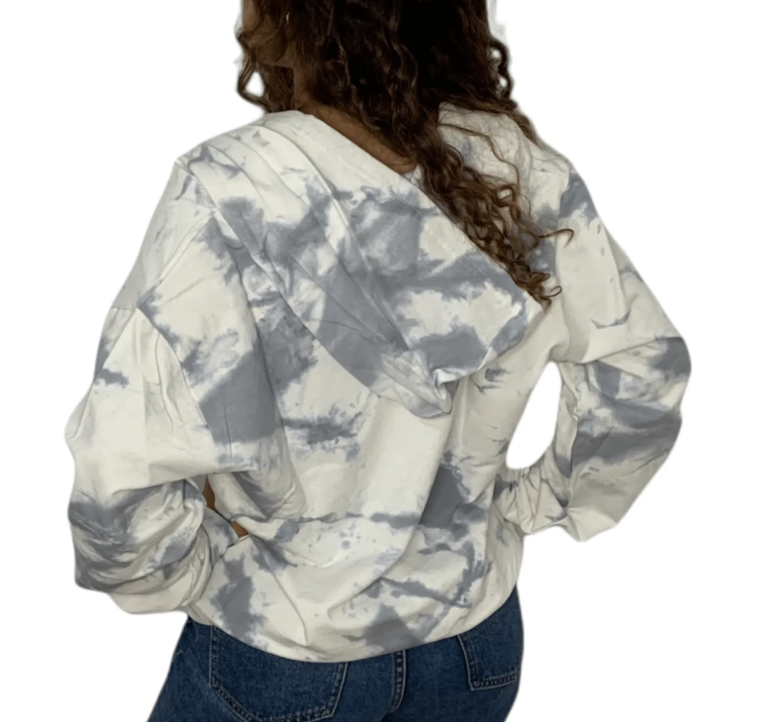 Tie Dye Hoodie Bershka Jacket - Grey