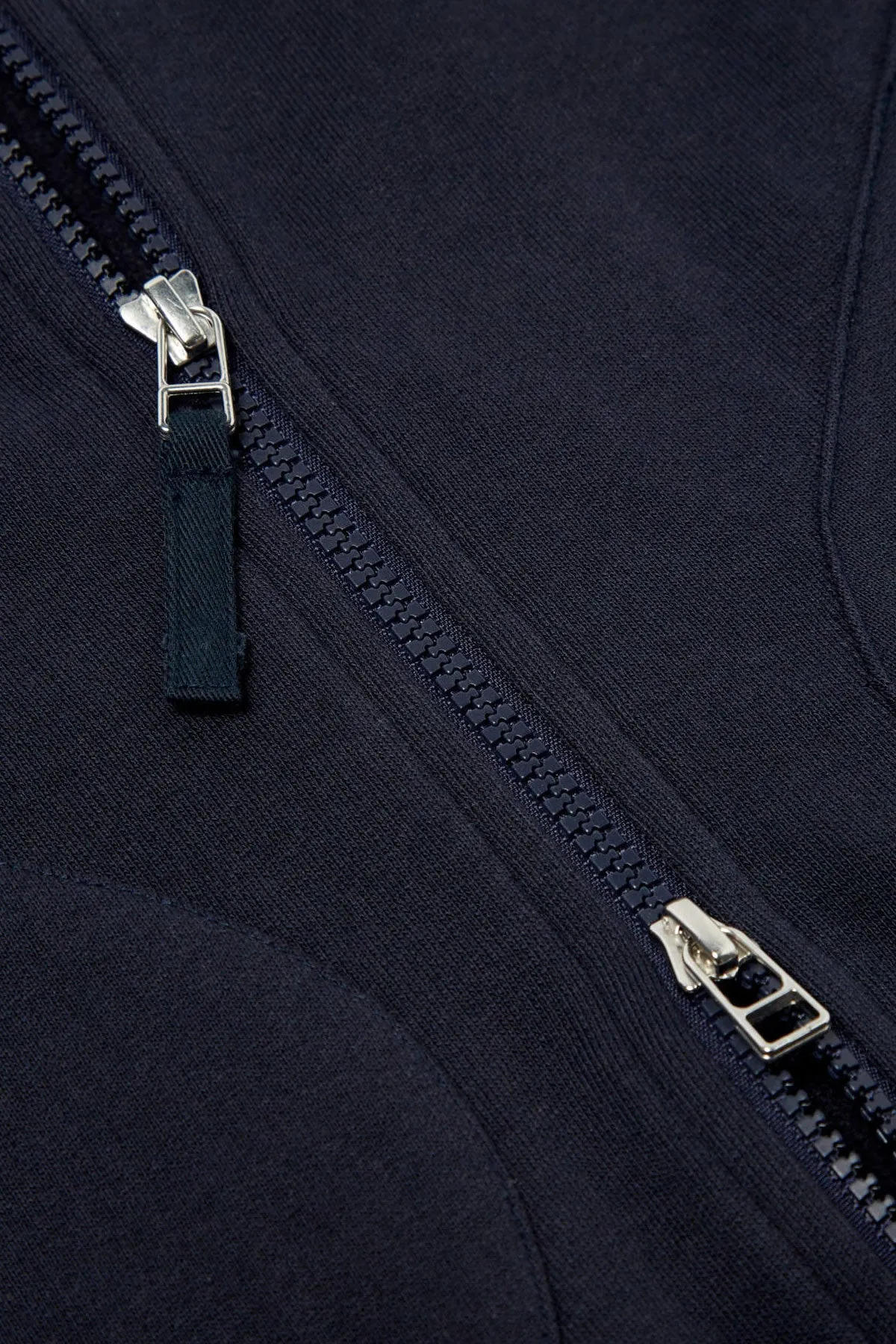Universal Works - Carbis Jacket In Navy/Sand Brushback Sweat